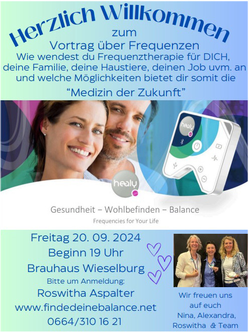 Gesundheit – Wohlbefinden – Balance – Vortrag Frequenzen